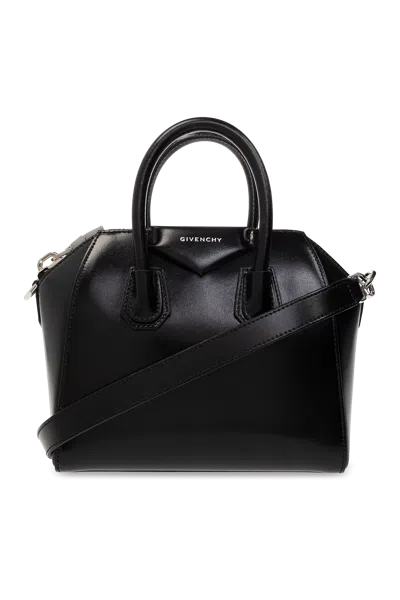 Givenchy Mini Antigona Bag In Box Leather In Black