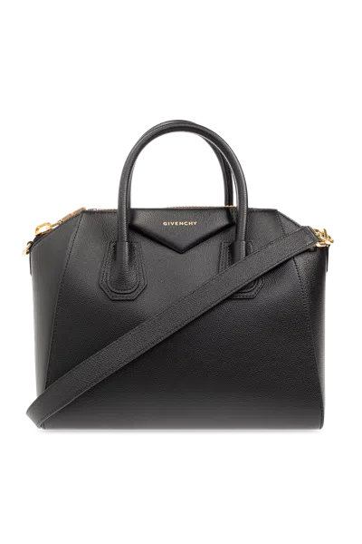 Givenchy Small Structured Leather Antigona Shoulder Bag In Black