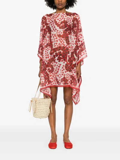 Lanvin Rateau Mini Dress In Red