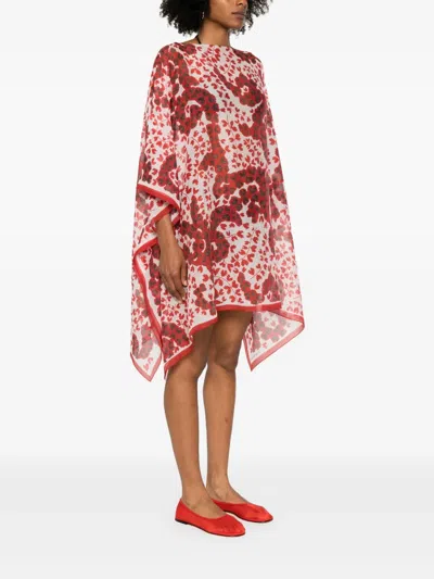 Lanvin Rateau Mini Dress In Red