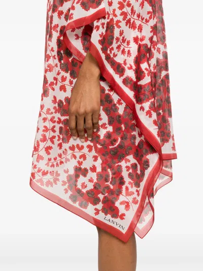 Lanvin Rateau Mini Dress In Red