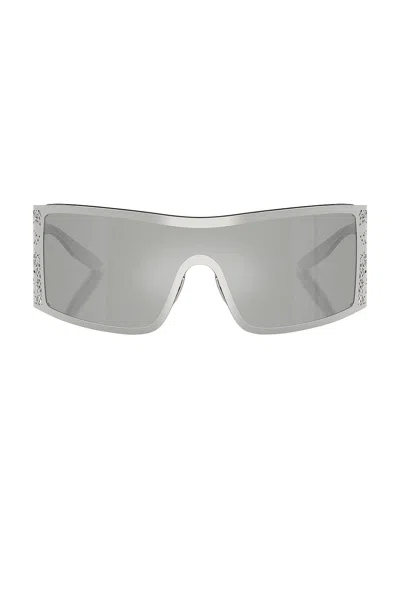 Dolce & Gabbana Shield-frame Sunglasses In Silver