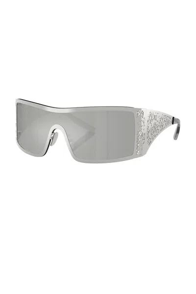 Dolce & Gabbana Shield-frame Sunglasses In Silver