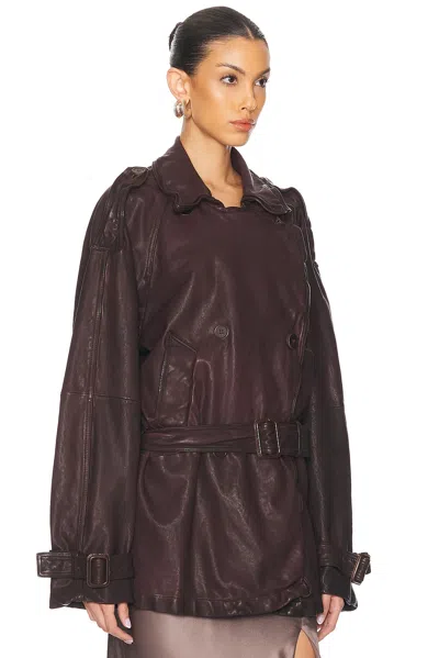 Acne Studios Lolu Leather Jacket In Brown