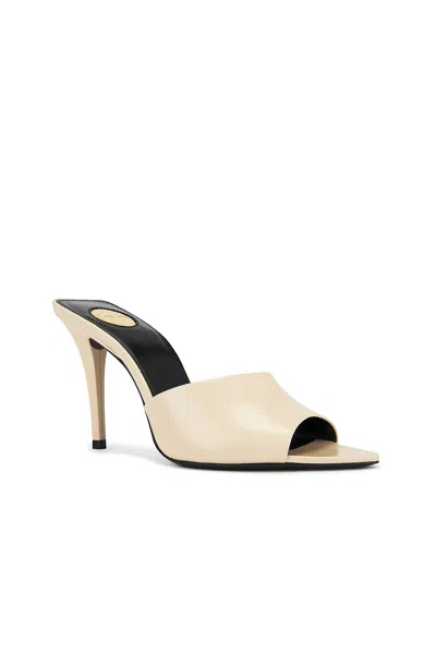 Saint Laurent Romy Leather Mules In Neutral