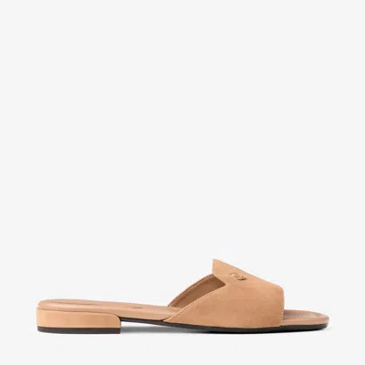 Jimmy Choo Dina Suede Slides In Toffee