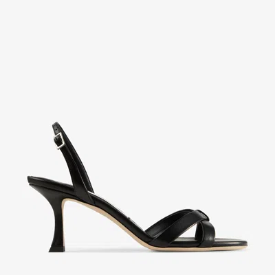 Jimmy Choo Elsy 70 Leather Heeled Sandals In Schwarz