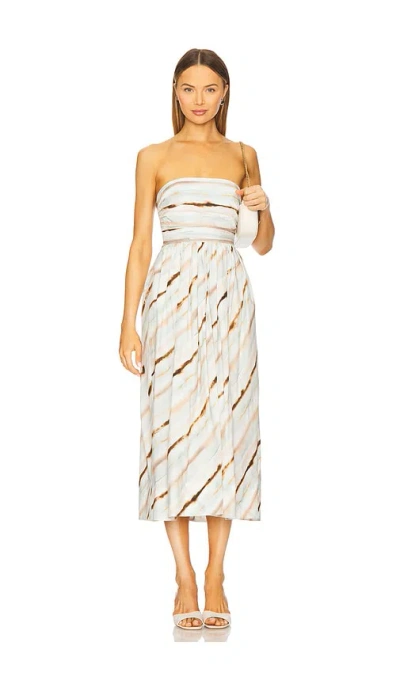 A.l.c . Tara Tie Dye Stripe Strapless Dress In Mint Multi