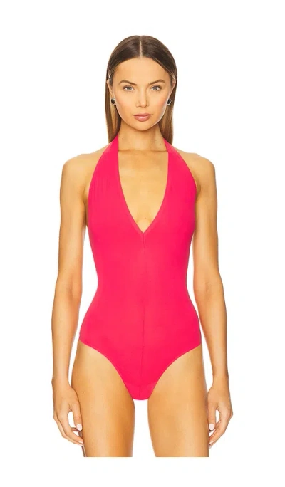 Commando Ballet Deep Plunge Bodysuit In Fuchsia