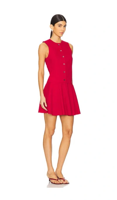 Theory Sleeveless Mini Dress In Good Linen In Cherry