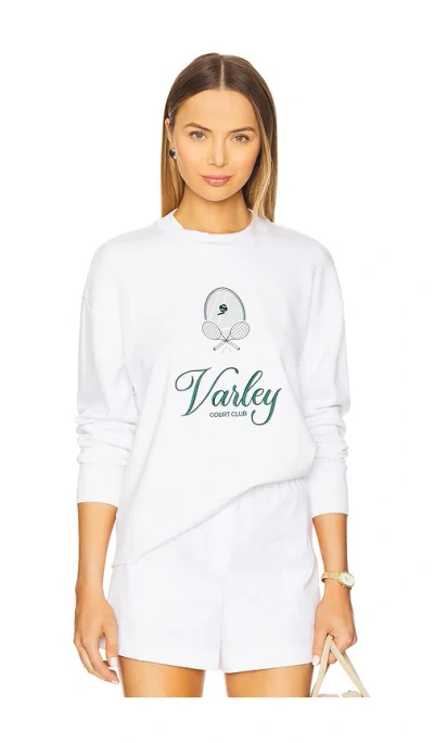 Varley Rasco Namesake Stretch-jersey Sweatshirt In White
