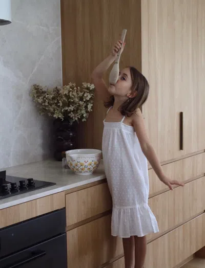 Papinelle Swiss Dot Girls Strappy Nightie In White