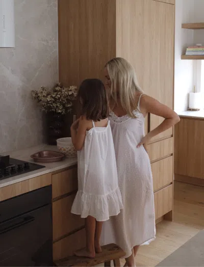 Papinelle Swiss Dot Girls Strappy Nightie In White