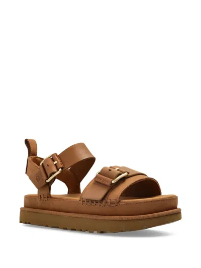 Ugg Leather Sandals In Brown
