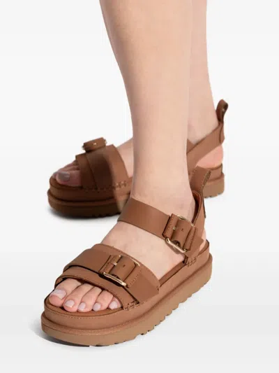 Ugg Leather Sandals In Brown