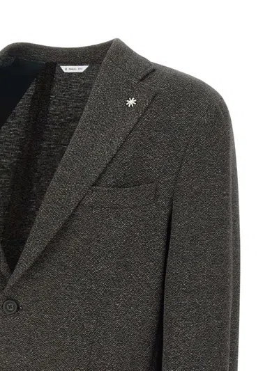 Manuel Ritz Wool-blend Blazer In Brown