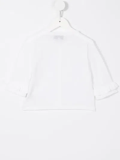 Simonetta Ruffle Sleeve Blouse In White