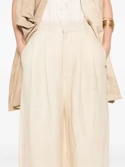 Uma Wang Pleat-detailed Trousers In Neutrals