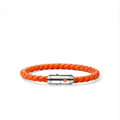 John Hardy Braided Leather Bracelet In Sterling Silver