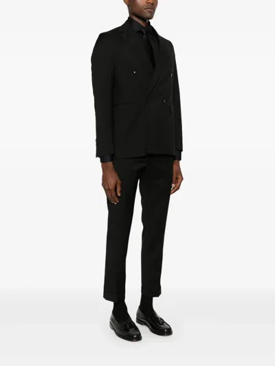 Ungaro Double-breasted Wool Suit In Black