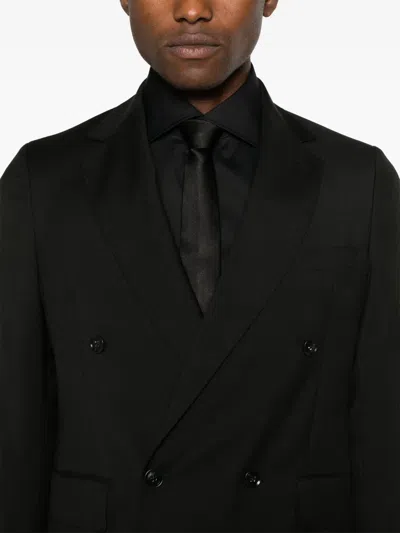 Ungaro Double-breasted Wool Suit In Black