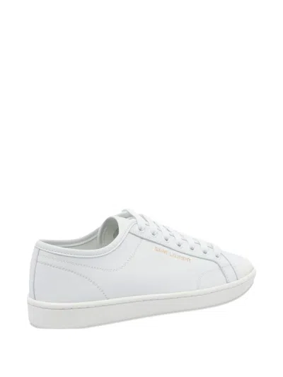 Saint Laurent Gym Leather Low-top Sneakers In White