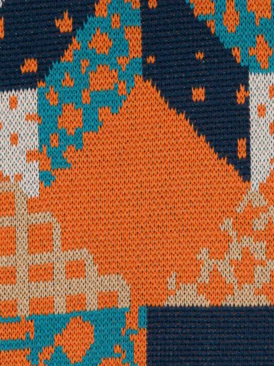 Etro Patchwork Cotton Jumper In Orange