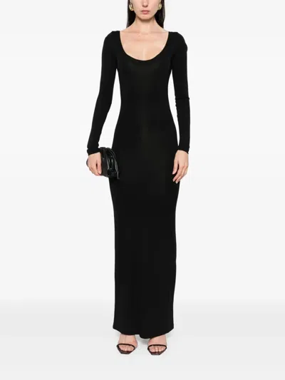 Aya Muse Maxikleid Mit U-ausschnitt In Black