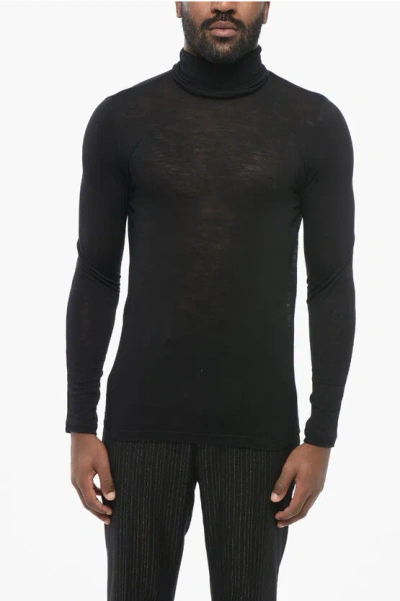 Saint Laurent Extrafine Stretch Wool Sweater With Turtleneck