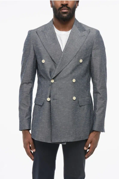 Nino Danieli Side Vents Peak Lapel Double Breasted Blazer