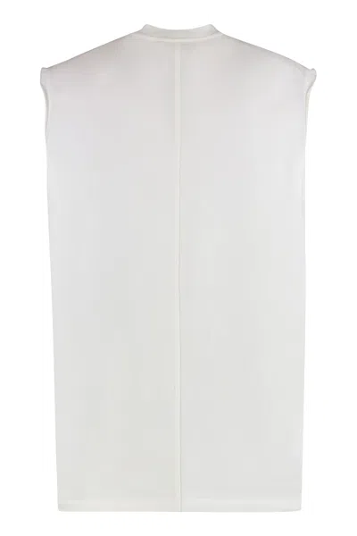 Rick Owens Ribbed Crew Neck Tank Top In White
