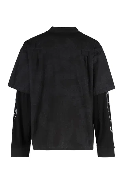 Givenchy Cotton Shirt With Pockets And Graphic Print In Black
