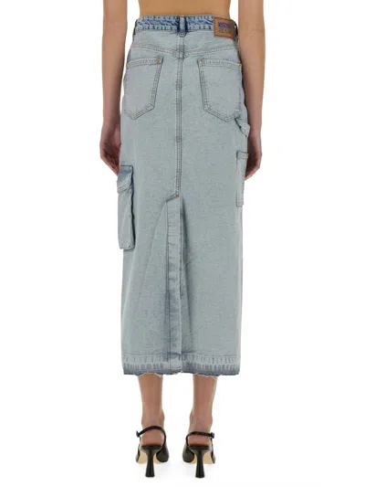 Moschino Long Denim Skirt In Denim