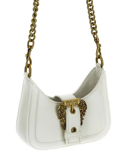 Versace Jeans Couture Baroque Buckle Bag In White