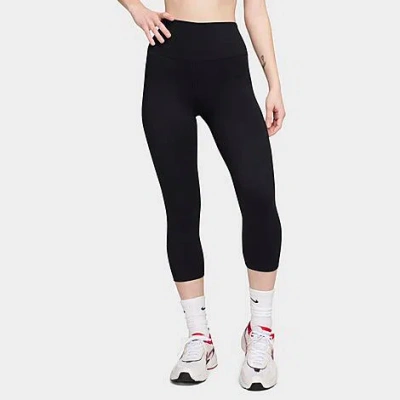 Nike Women's One High Waisted Crop Leggings In Black/black 