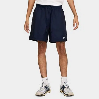 Nike Men's Club Woven Flow Shorts In Obsidian/white
