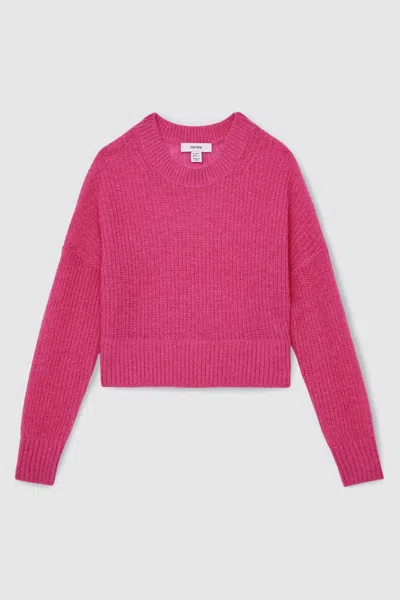Reiss Pink Aluna 13-14 Yrs Rib-knit Jumper With Wool And Alpaca In Pink
