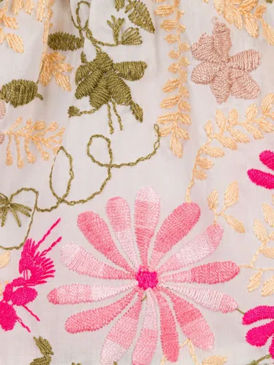 Etro Floral-embroidered Skirt In White