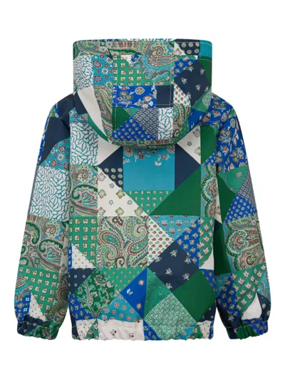 Etro Patchwork-effect Jacket In Blue