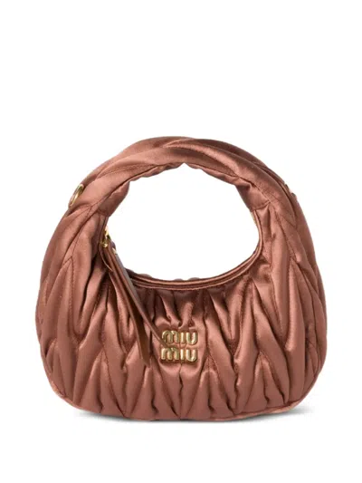 Miu Miu Mini Wander Tote Bag In Brown