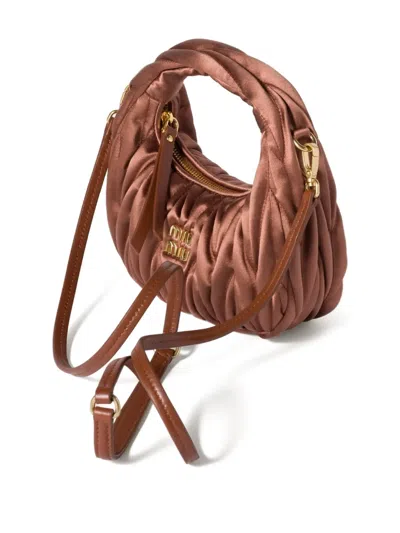 Miu Miu Mini Wander Tote Bag In Brown