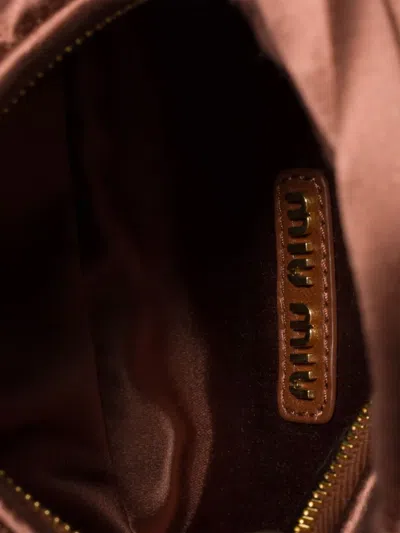 Miu Miu Mini Wander Tote Bag In Brown