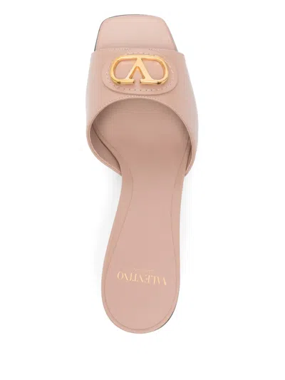 Valentino Garavani Vlogo Signature Patent Leather Slide Sandal 60mm Woman Rose Cannelle 42