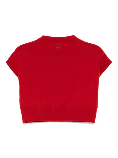 Teddy Cashmere Genova Sleeveless Top In Red