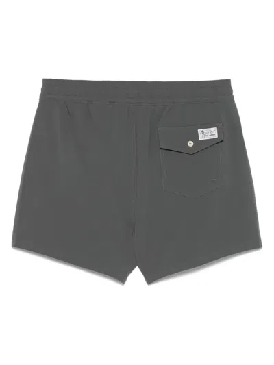 Polo Ralph Lauren Traveler Icon Logo Slim Fit Mid Swim Shorts In Grey