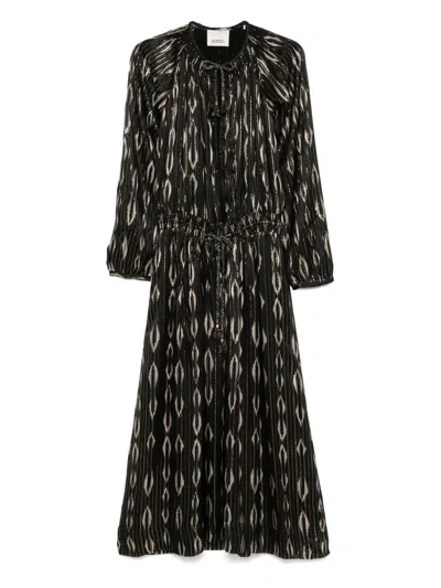Isabel Marant 'sana' Silk Robe Noire In Black