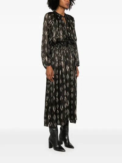 Isabel Marant 'sana' Silk Robe Noire In Black