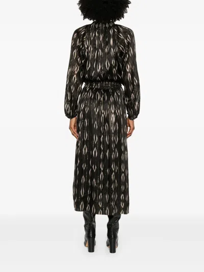 Isabel Marant 'sana' Silk Robe Noire In Black