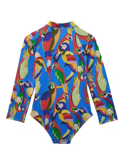 Roarsome Squawk The Parrot Rashguard Swimsuit In Blue