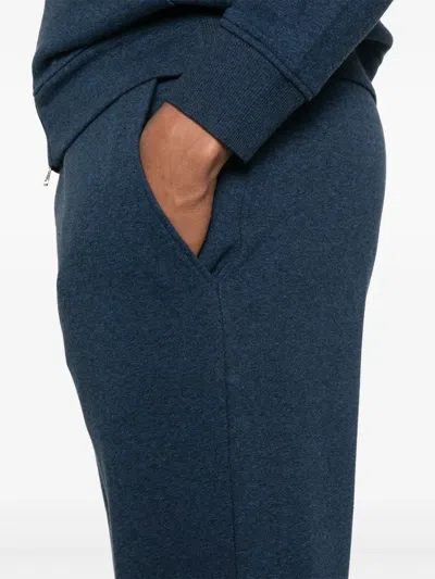 Canali Mélange-effect Track Pants In Blue